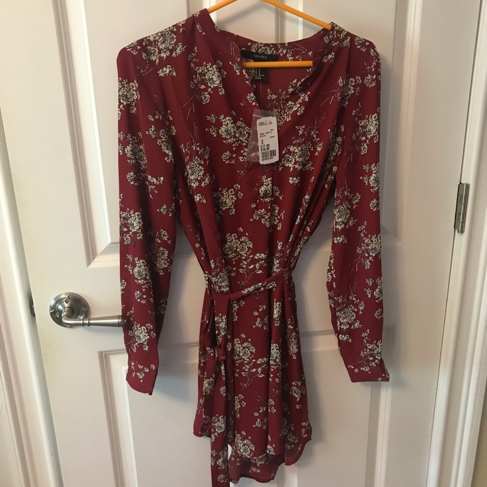 Forever 21 red floral dress.